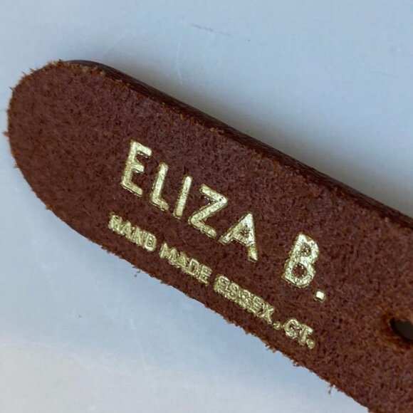 Colorful Eliza B. Leather & Fabric Belt With Brass Buckle Fits 37 - 39" - Picture 6 of 7